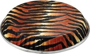Conga Drumhead, Symmetry, 11.06" D2, Skyndeep, "tiger Stripe" Graphic