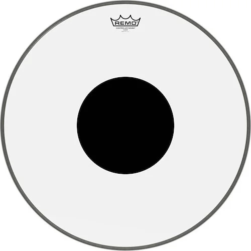 Controlled Sound Series Clear Black Dot Drumhead: Bass 20 inch. Diameter Model