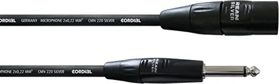 Cordial Microphone Cable (XLR Male to 6.3mm Mono Jack) CIM 10 MP 30 Ft.
