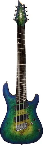 Cort KX508MS KX Series 8 String Electric Guitar. Mariana Blue Burst
