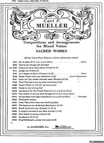 Create in Me a Clean Heart, O God