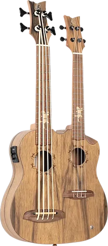 Custom Built Series Double Neck Tenor Acoustic-Electric Ukulele & Uke-Bass w/ Bag