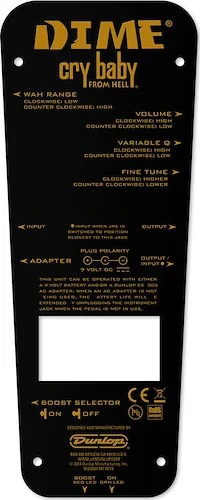 DB01 DIME® CRY BABY® WAH FROM HELL BOTTOM PLATE
