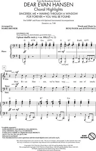 Dear Evan Hansen - (Choral Highlights)