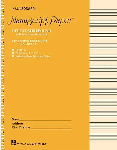 Deluxe Wirebound Super Premium Manuscript Paper (Gold Cover)