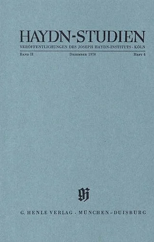 Dezember 1970 - Haydn Studies Volume II, No. 4