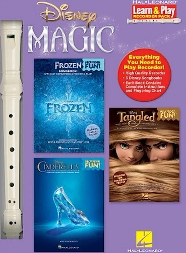 Disney Magic - Learn & Play Recorder Pack - 3 Songbooks + Recorder