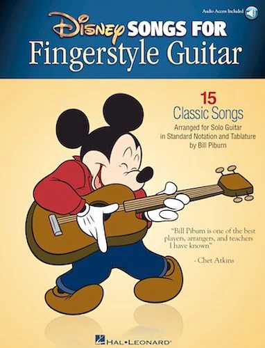 Disney Songs for Fingerstyle Guitar - 15 Classic Songs Arranged by Solo Guitar in Standard Notation and Tablature