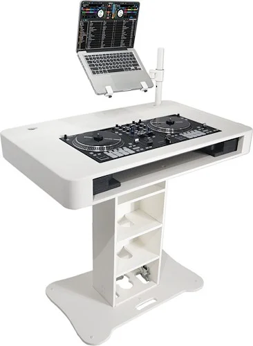 DJ Control Tower DJ Podium with Travel Cases for Pioneer DDJ-REV7 XDJ-XZ DDJ-1000 and RANE One White Finish