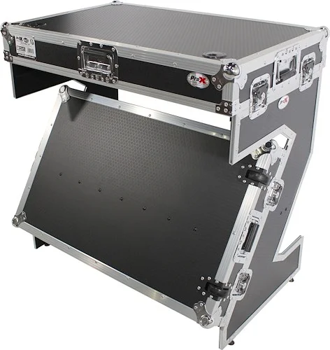 DJ Z-Table® Junior Workstation Portable Compact Booth Flight Case Table W Handles and Wheels