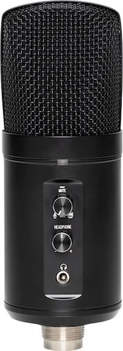 Double condenser USB microphone, metal finish