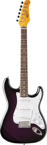 Oscar Schmidt OS-300-PS-A Double Cut Solid Body Electric Guitar. Purple Sunburst