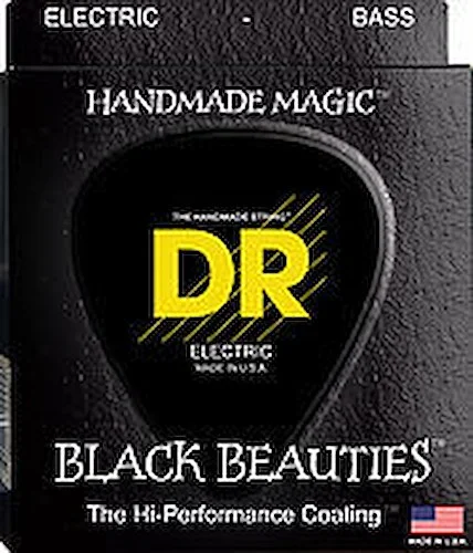 DR Strings BKB5-45 Black Beauties Colored (5 String) Bass Guitar Strings. 45-125 Black