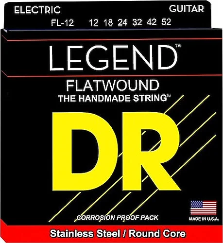 DR Strings FL12 Legend Flatwound Electric Guitar Strings. 12-52