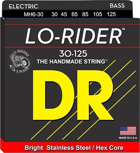 DR Strings MH6-130 Lo-Rider Stainless Steel Bass Strings (6 String). 30-130