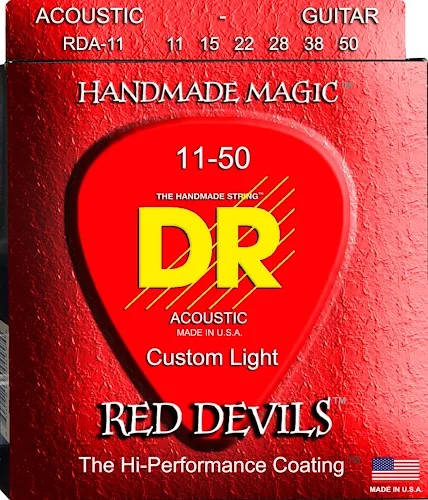 DR Strings RDA-11 Red Devils Phosphor Bronze Acoustic Guitar Strings. 11-50