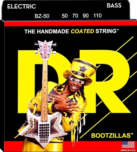 DR Strings BZ-50 Bootzillas Clear Coated Stainless Steel Bass Strings. 50-110 