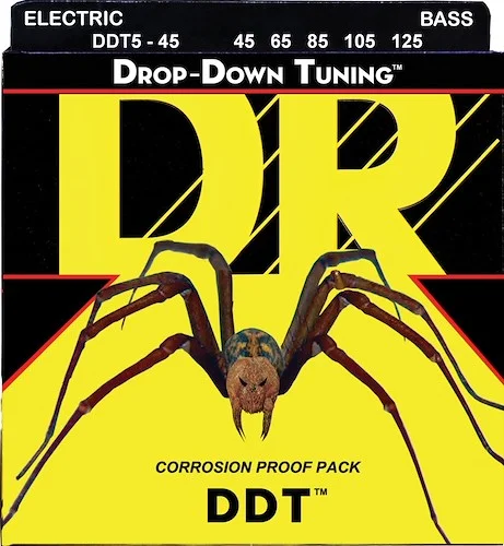 DR Strings DDT5-45 Electric Bass (5 String). 45-125