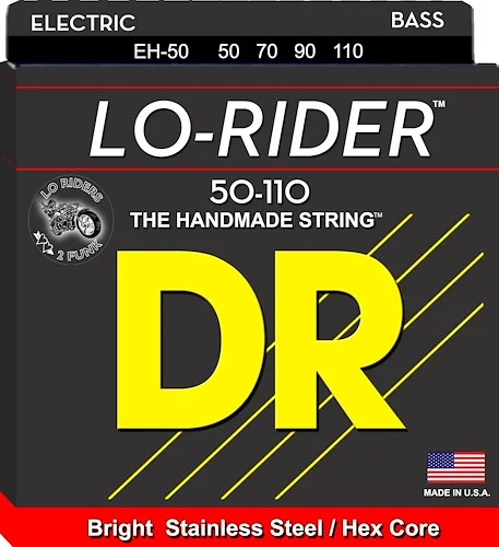 DR Strings EH-50 Lo-Rider Stainless Steel Bass Strings. 50-110 