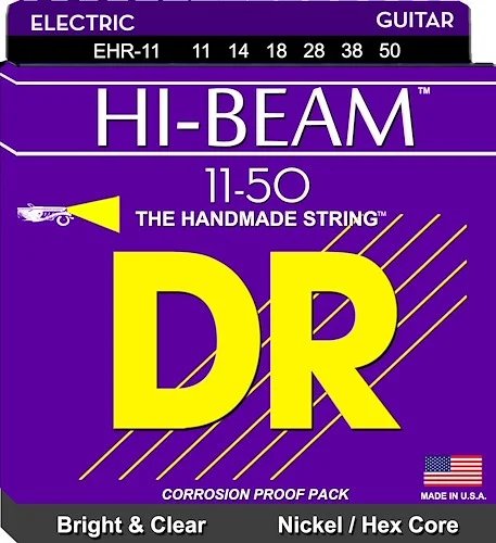 DR Strings EHR-11 Hi-Beam Nickel Plated Electric Guitar Strings. Heavy 11-50 