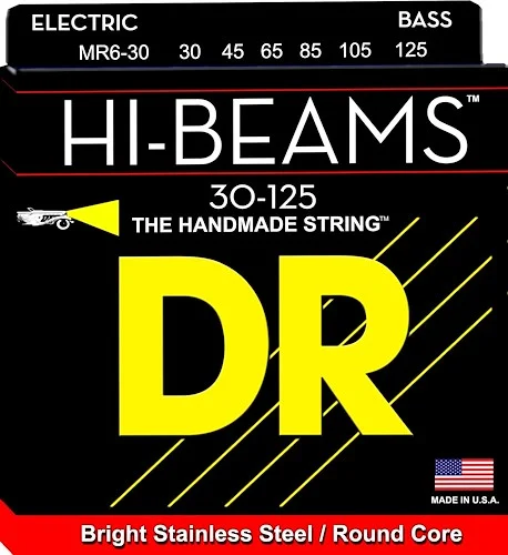 DR Strings MR6-30 Hi-Beam Electric Bass (6 String). 30-125