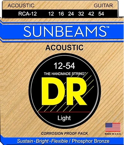 DR Strings RCA-12 Sunbeam Phosphor Bronze Acoustic Guitar Strings. 12-54