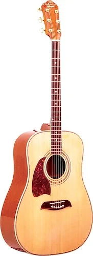 Oscar Schmidt OG2NLH-A Dreadnought Left-Handed Acoustic Guitar. Natural Spruce