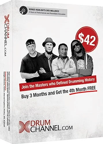 DrumChannel for Drummers - 3-Month Subscription with Extra Month Free