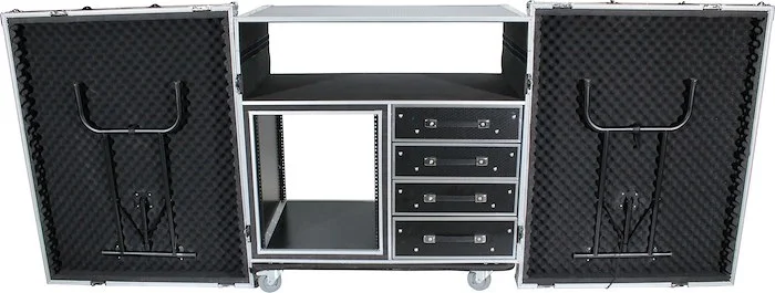 Dual-Table Case And Mixing Console Workstation W-Casters