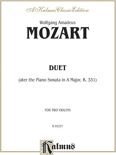 Duet (after the Piano Sonata in A Major, K. 331)