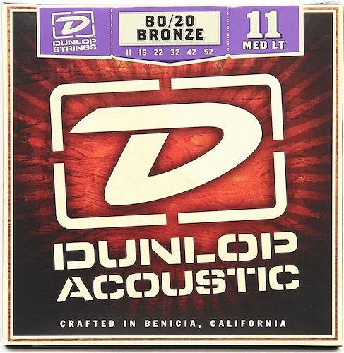 Dunlop - DAB22 - 80/20 Bronze Extra Light/Medium Light Single G String Acoustic Guitar, .22