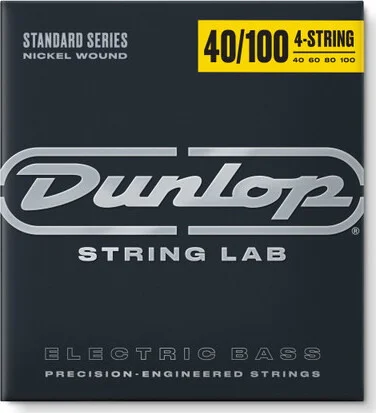 Dunlop - DBN40100 - Nickel Light 4 String Stainless Steel Bass Guitar Strings  .40-.100