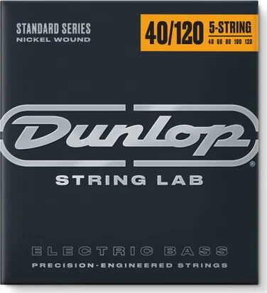 Dunlop - DBN40120 - Nickel Light 5 String Stainless Steel Bass Guitar Strings  .40-.120