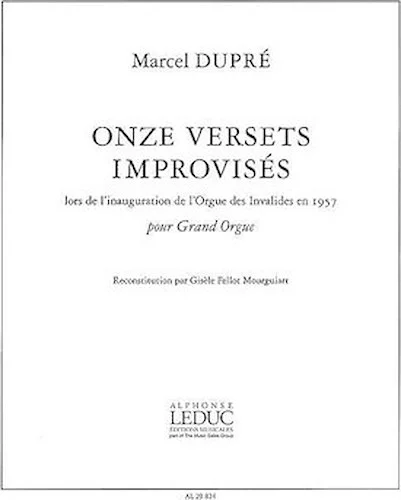 Dupre 11 Versets Improvises Lors De L'nauguration Organ Book