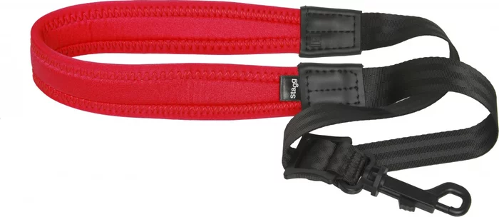 Fully-adjustable Easy saxophone strap with soft neck padding, red