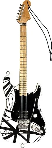 Eddie Van Halen - "Franky" (White/Black) 6 inch. Holiday Ornament - Artist Approved Miniature Guitar Replica