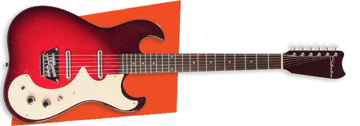 Silvertone Guitars Model 1449 Red Silver Flake Burst