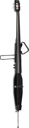 3/4 electric double bass with gigbag, metallic black