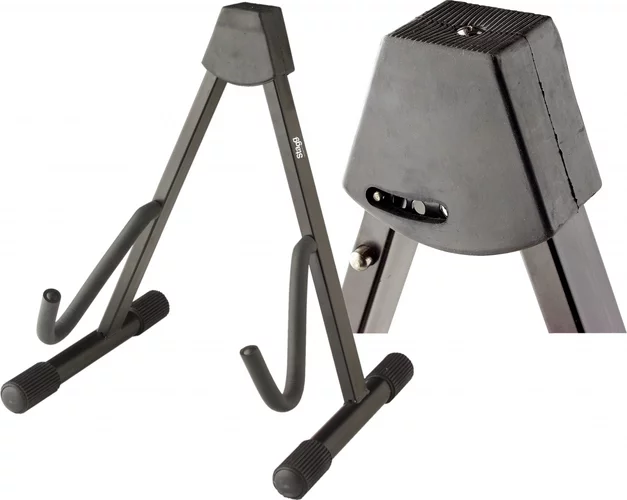 Foldable A-frame stand for electric or bass guitar