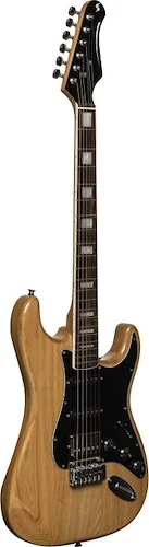 Electric guitar with solid alder body