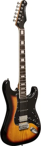 Electric guitar with solid alder body