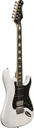 Electric guitar with solid alder body