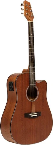 Electro-acoustic dreadnought guitar with cutaway