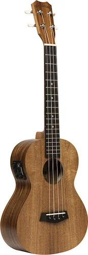 Electro-acoustic traditional tenor ukulele with flamed acacia top