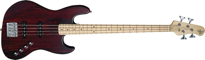 Element 4 Electric Bass - Trans-Red Finish - With Open Pore Maple Fretboard