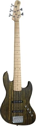 Element 5 Electric Bass with Yellow Burst Finish - With Open Pore Maple Fretboard