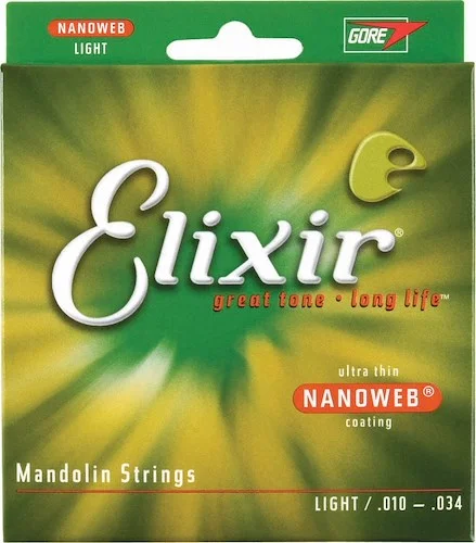 Elixir 11500 80/20 Bronze Mandolin Strings with NANOWEB. Light 10-34