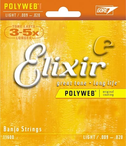 Elixir 11600 Nickel Plated Steel Banjo Strings with POLYWEB. Light 9-9