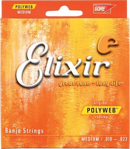 Elixir 11650 Nickel Plated Steel Banjo Strings with POLYWEB. Medium 10-10
