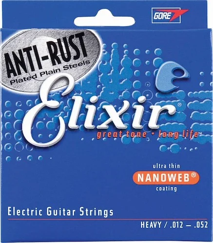 Elixir 12152 Nickel Plated Steel Electric Guitar Strings with NANOWEB. Heavy 12-52